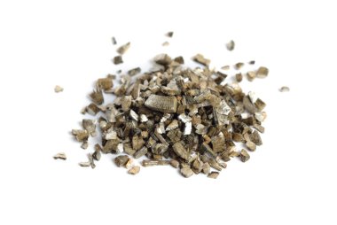 Heep Expanded Vermiculite isolated on white background.