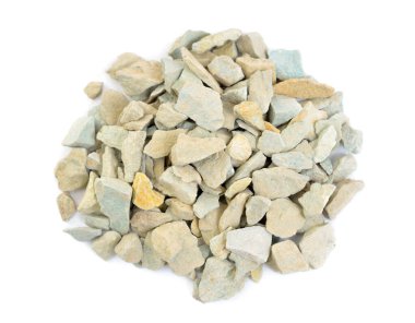Doğal Zeolite mineral kayaları. Beyaz arkaplanda izole.