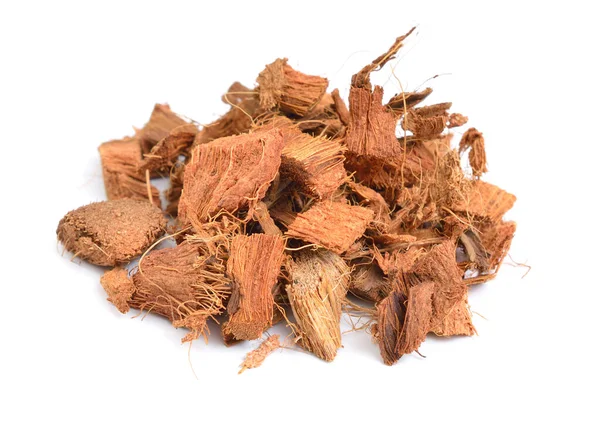 Coconut Coir Chips Isolerad Vit Bakgrund — Stockfoto