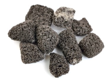 Hidrofonik bitki yetiştirmek için köpük cam. Beyaz arkaplanda izole