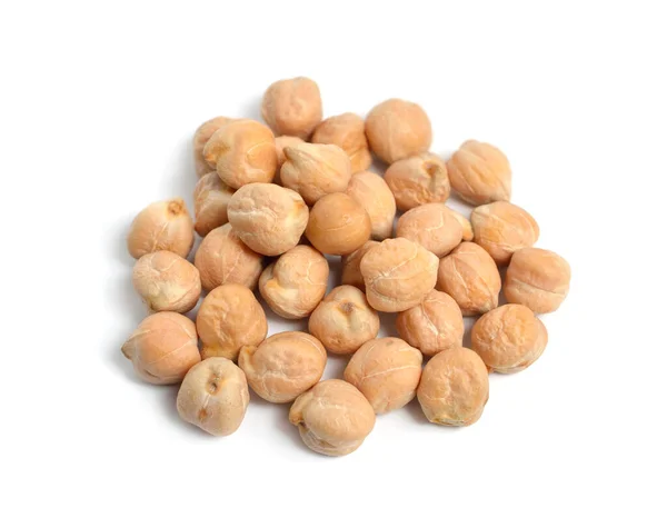 鸡豌豆或小鸡豌豆或孟加拉克 加尔班索或加尔班索豆 或埃及豌豆 因白人背景而被隔离 — 图库照片