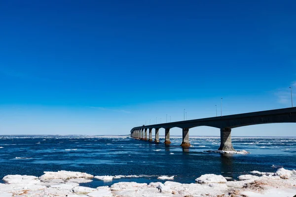 Concrete Structuur Van Confederation Bridge Overspant Atlantische Oceaan Tussen New — Stockfoto