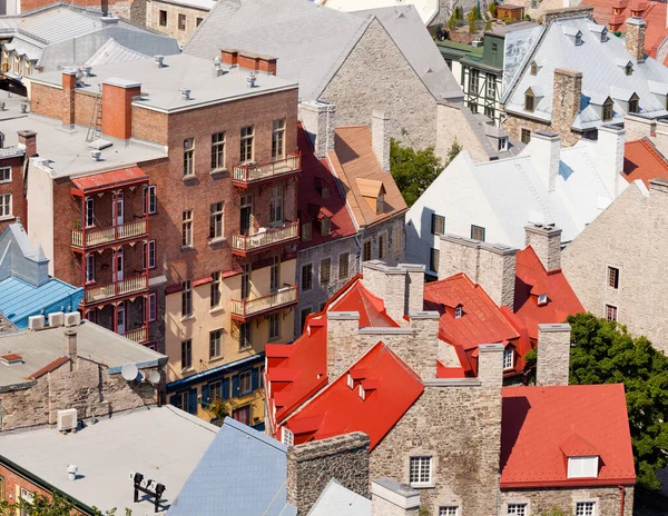 Vogelperspektive Auf Schöne Historische Steinhäuser Der Altstadt Von Quebec City — Stockfoto
