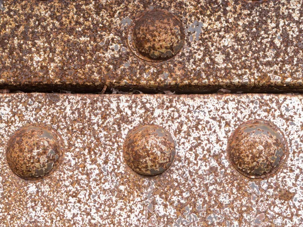 Grungy Ferro Aço Construção Rusty Rebites Fundo Textura Padrão — Fotografia de Stock