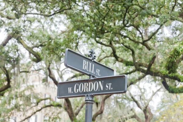 Ulice Název Značky Bull Street Rohu West Gordon Street Pod — Stock fotografie