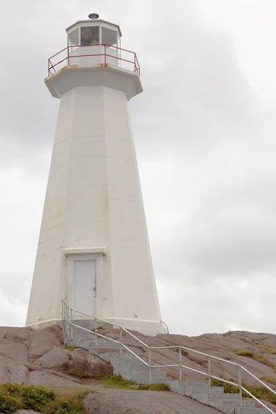 Escaleras Hormigón Que Conducen Nuevo Faro Funcional Cape Spear Lighthouse — Foto de Stock