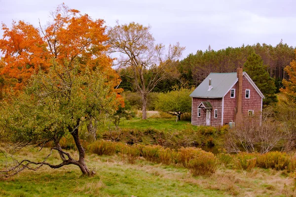 加拿大新斯科舍省农村秋季景观中的老式农舍 — 图库照片