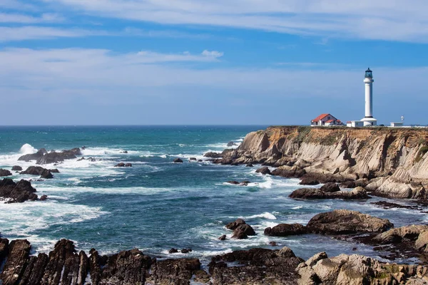Paisagem Costeira Oceano Pacífico Com Point Arena Lighthouse Califórnia Eua — Fotografia de Stock