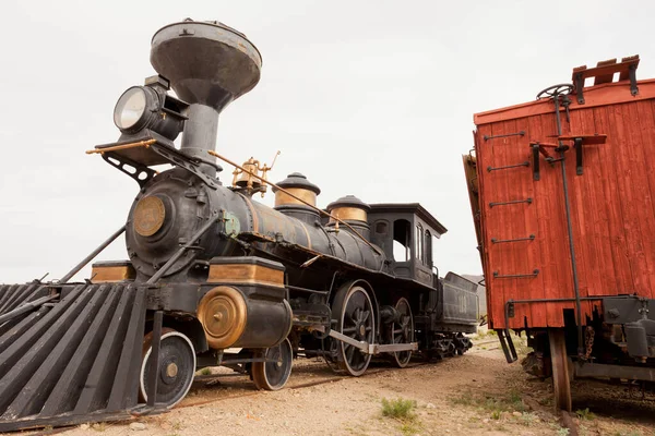 Storico Pioniere Della Frontiera Occidentale Treno Ferroviario Locomotiva Ferro Acciaio — Foto Stock