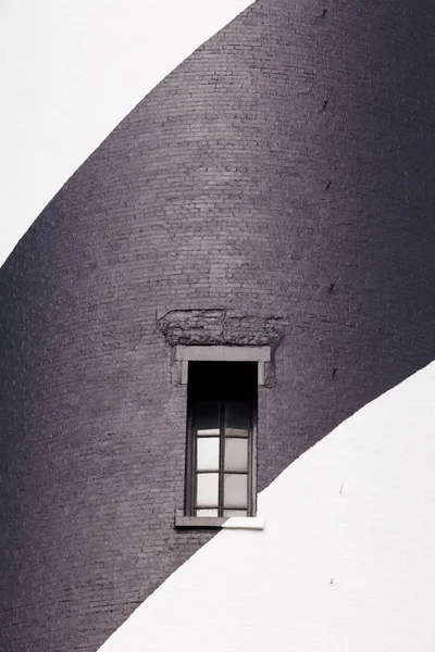Liten Smal Fönster Arkitektonisk Abstrakt Cape Hatteras Fyr Torn Yttre — Stockfoto