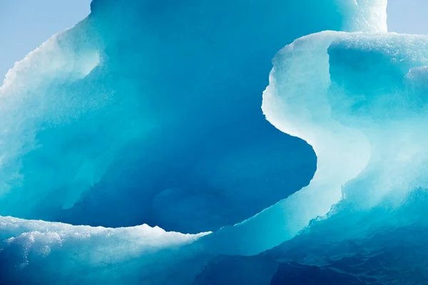 Blue Iceberg Congelado Gelo Detalhe Abstrato Textura Patter Fundo — Fotografia de Stock