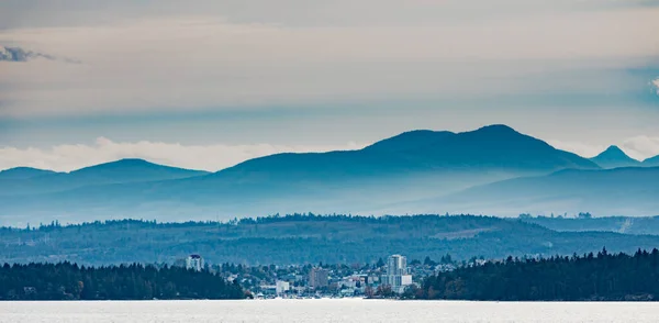 Port Nanaimo Small City Surrounded Forest Mountains Vancouver Island British — Stock Photo, Image
