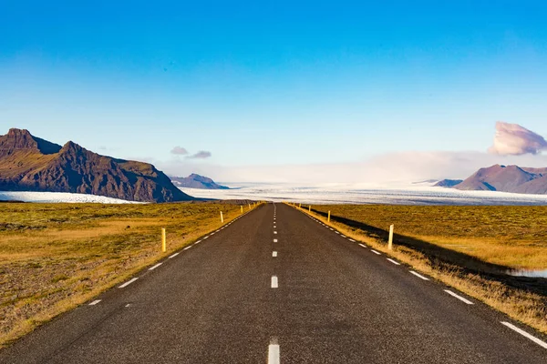 Empty Route Ring Road Barren Landscape Jokulsarlon Great View Vatnajokull — Stock Photo, Image