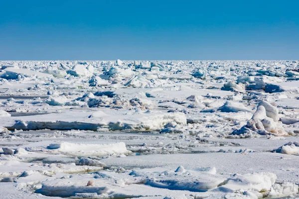 Североатлантический Океан Пак Лед Смесь Толстых Тяжелых Льдов Растянувшихся Дальнего — стоковое фото