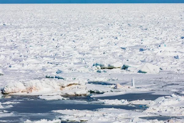 Oceano Atlantico Settentrionale Pack Ice Miscuglio Spessi Pesanti Banchi Ghiaccio — Foto Stock