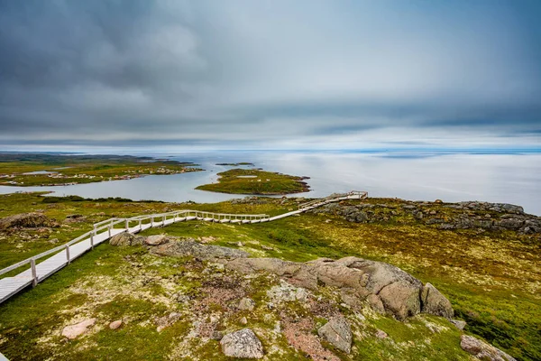 Boardwalk Coastal Tundra Landscape Town Red Bay Labrador Province Newfoundland — Stock Fotó