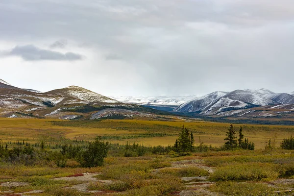Jesień Jesienią Arktycznej Tundrze Wokół Richardson Mountains Arktycznym Okręgu Yukon — Zdjęcie stockowe
