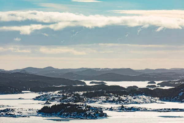Winter Landscape Fjords Herring Neck Pikes Arm New World Island — Stock Photo, Image