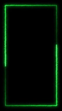 Dönen neon ışık çerçevesi. Parçacık enerji çerçevesi. Soyut teknoloji
