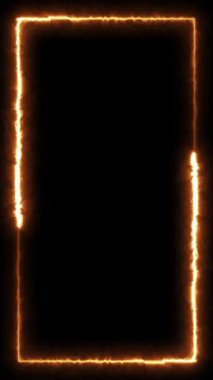 Dönen neon ışık çerçevesi. Parçacık enerji çerçevesi. Soyut teknoloji