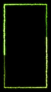 Dönen neon ışık çerçevesi. Parçacık enerji çerçevesi. Soyut teknoloji