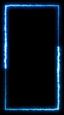 Dönen neon ışık çerçevesi. Parçacık enerji çerçevesi. Soyut teknoloji