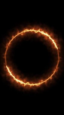 Dönen neon ışık çerçevesi. Parçacık enerji çerçevesi. Soyut teknoloji