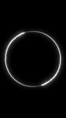 Dönen neon ışık çerçevesi. Parçacık enerji çerçevesi. Soyut teknoloji