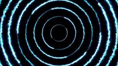 Dönen neon ışık dairesi enerjisi. Parçacık enerji sarmalı. Soyut teknoloji