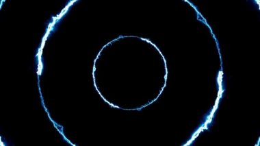 Dönen neon ışık dairesi enerjisi. Parçacık enerji sarmalı. Soyut teknoloji