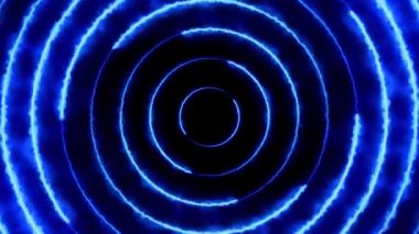 Dönen neon ışık dairesi enerjisi. Parçacık enerji sarmalı. Soyut teknoloji