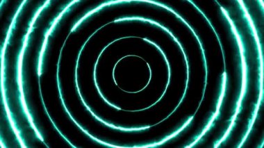 Dönen neon ışık dairesi enerjisi. Parçacık enerji sarmalı. Soyut teknoloji