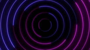 Dönen neon ışık dairesi enerjisi. Parçacık enerji sarmalı. Soyut teknoloji