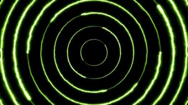 Dönen neon ışık dairesi enerjisi. Parçacık enerji sarmalı. Soyut teknoloji