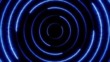 Dönen neon ışık dairesi enerjisi. Parçacık enerji sarmalı. Soyut teknoloji