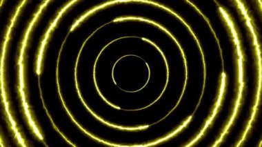 Dönen neon ışık dairesi enerjisi. Parçacık enerji sarmalı. Soyut teknoloji