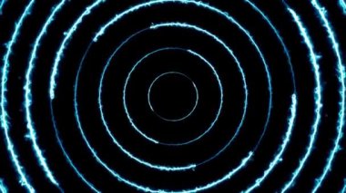 Dönen neon ışık dairesi enerjisi. Parçacık enerji sarmalı. Soyut teknoloji