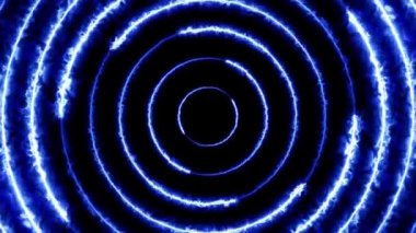 Dönen neon ışık dairesi enerjisi. Parçacık enerji sarmalı. Soyut teknoloji