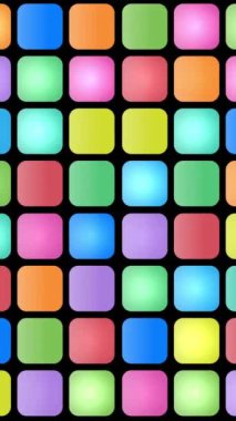 Renkli kareleri yanıp sönen geçmişe dönük animasyon. 3d