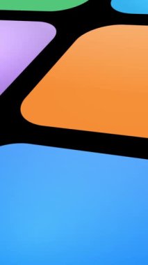 Renkli kareleri yanıp sönen geçmişe dönük animasyon. 3d