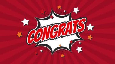 Kazanan animasyon metni. En iyi sonuç için tebrikler. Kazanan mesaj. Kazanan kutlama