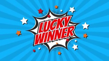 Kazanan animasyon metni. En iyi sonuç için tebrikler. Kazanan mesaj. Kazanan kutlama