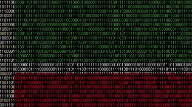 Çeçen Cumhuriyeti bayrağı üzerinde ikili kod. Program kaynak kodu ya da Çeçen bayrağında Hacker konsepti. Çeçen Cumhuriyeti dijital teknoloji güvenliği, hackleme veya programlama kavramı