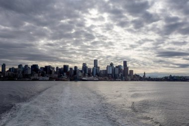 New York Şehri gün batımında ufuk çizgisi