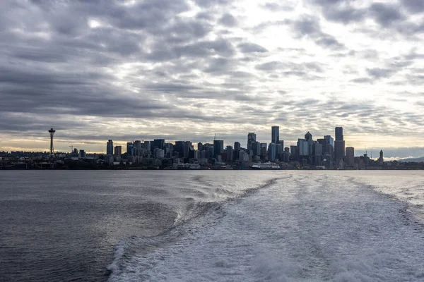 Nova Iorque Skyline Cidade Com Arranha Céus Céu Azul Seattle — Fotografia de Stock