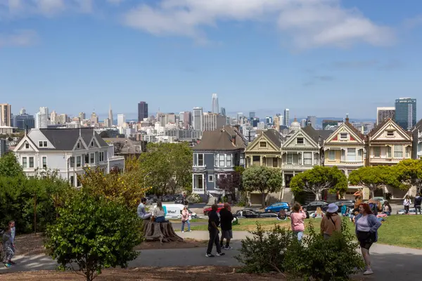 View Painted Ladies Houses San Francisco City — Stock Photo, Image