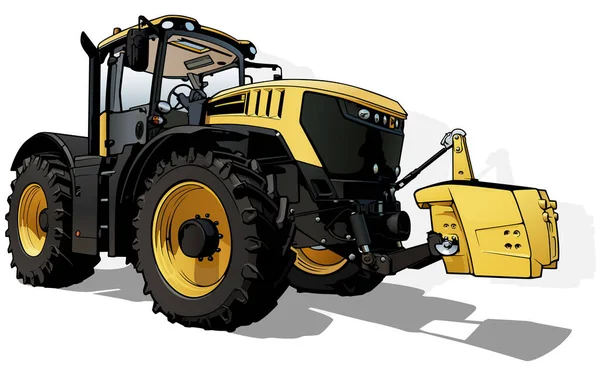 Sarı Tarım Traktörü Renkli Resimler Beyaz Arkaplanda Zole Edildi Vektör — Stok Vektör