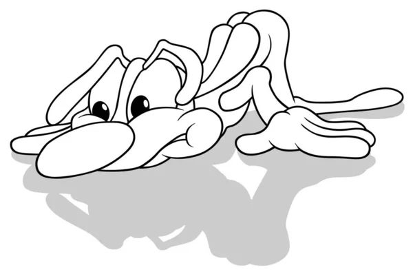 Zeichnung Eines Käfers Der Den Boden Erschnüffelt Cartoon Illustration Auf — Stockvektor