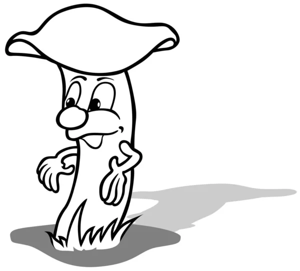 一个有趣的森林蘑菇的图画 以白色背景为背景的卡通图解 — 图库矢量图片