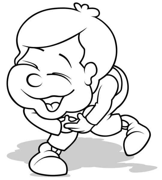 Zeichnung Eines Lachenden Jungen Cartoon Illustration Auf Weißem Hintergrund Vektor — Stockvektor